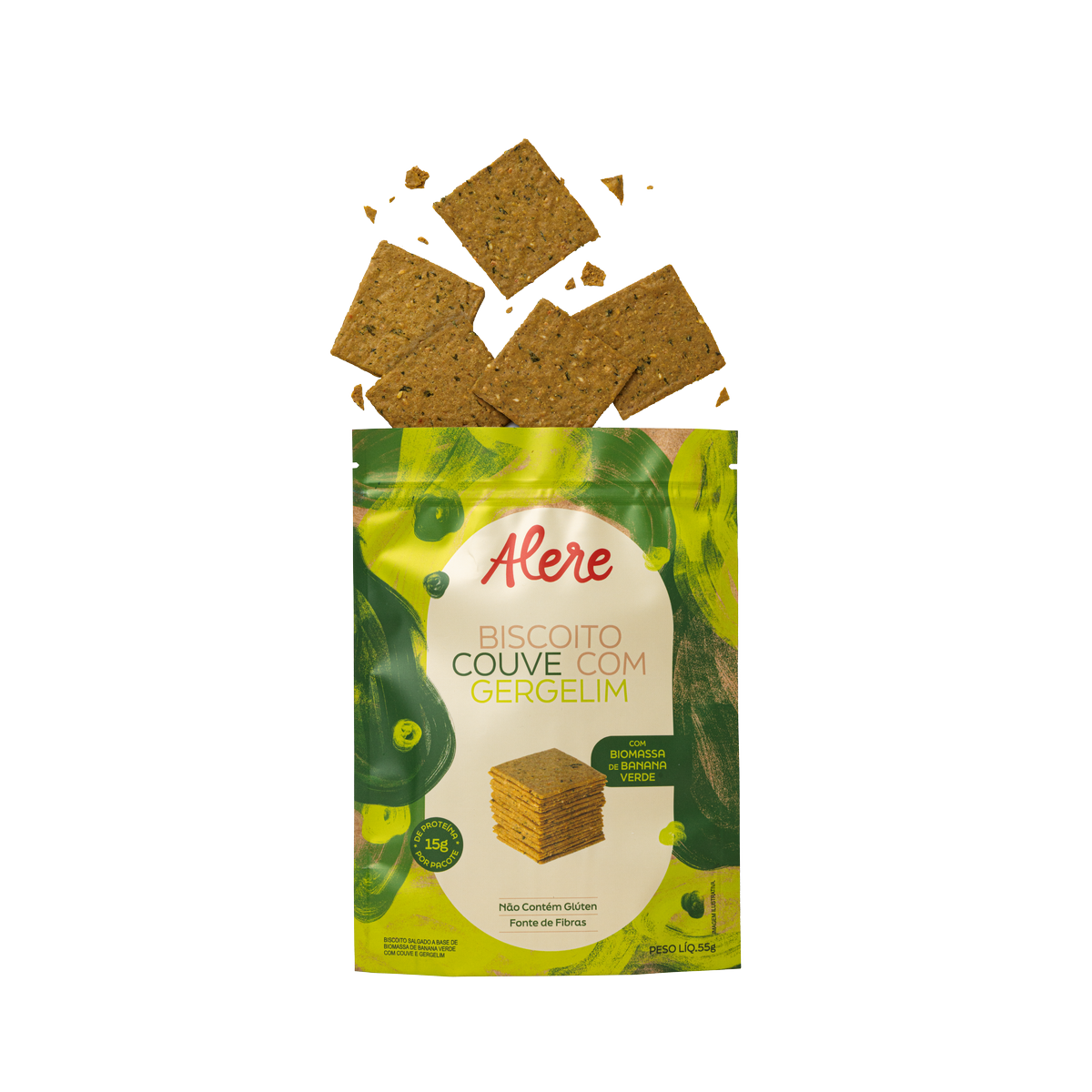 Biscoito de Couve com Gergelim