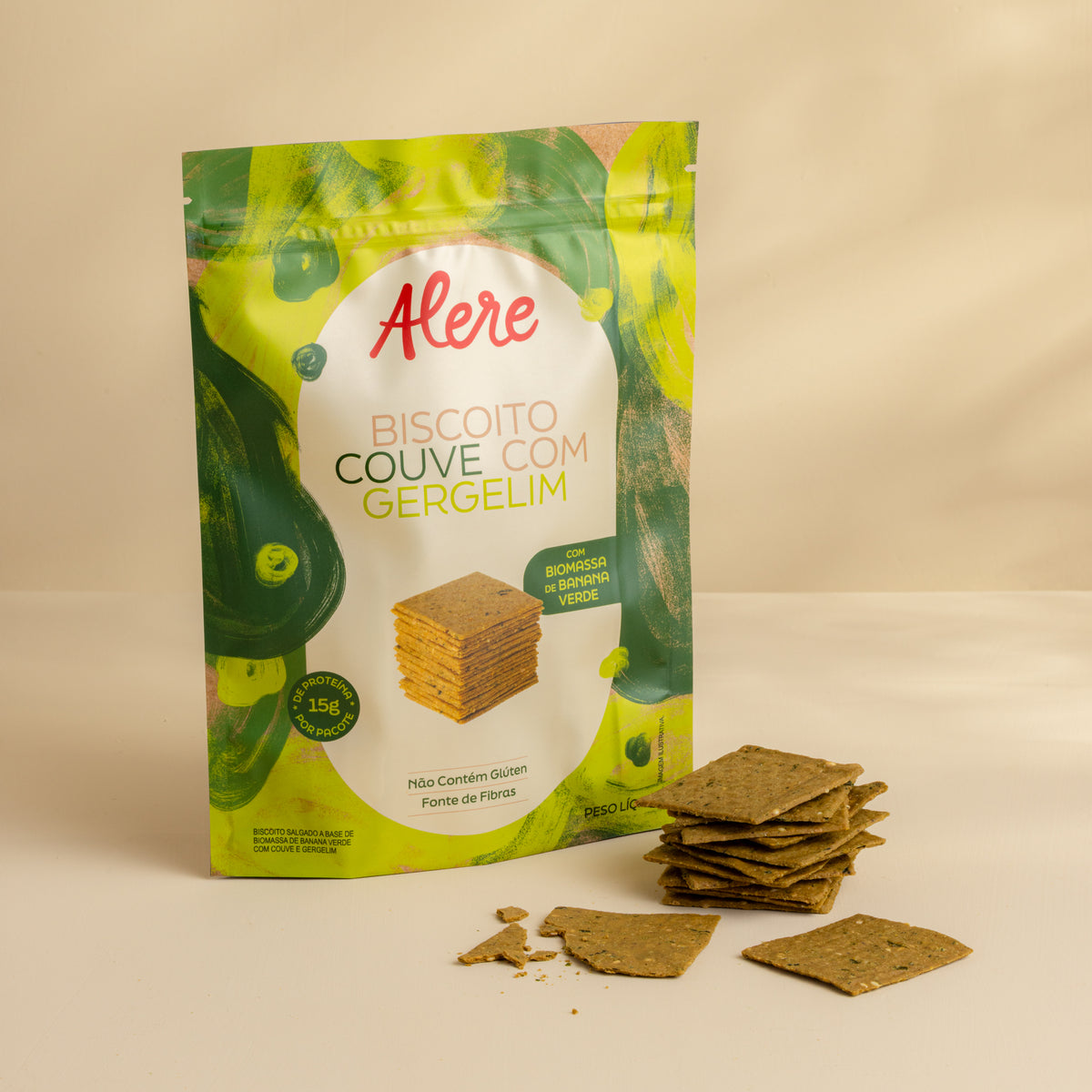 Biscoito de Couve com Gergelim