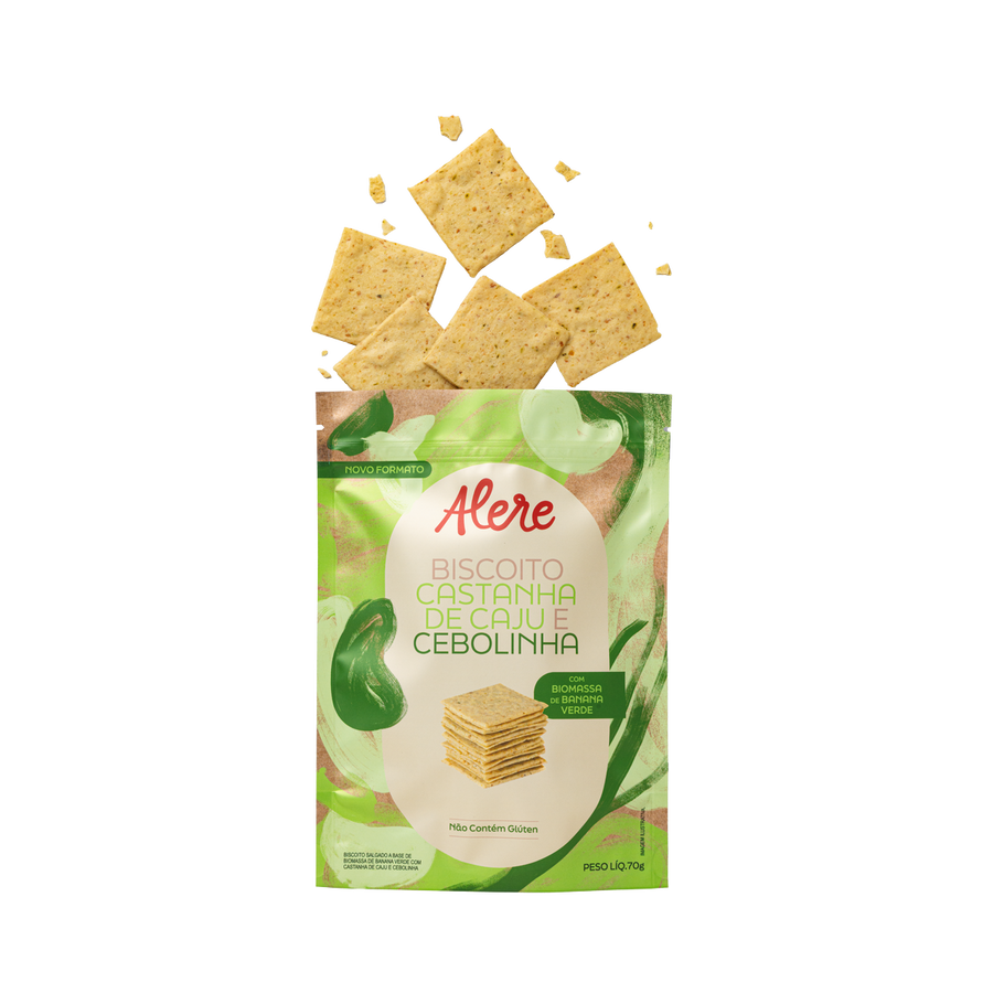 Biscoito de Castanha de Caju e Cebolinha